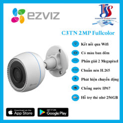 Camera Wifi EZVIZ C3TN 1080P FullColor là dòng camera wifi ngoài trời của hãng ezviz, có màu ban đêm, tích hợp mic thu âm