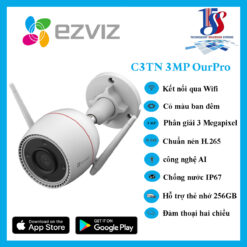 Camera wifi Ezviz C3TN 3MP Outpro là dòng camera wifi ngoài trời của hãng ezviz, có màu ban đêm, đàm thoại 2 chiều, phát hiện con người