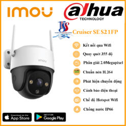 Camera wifi imou CruiserSE S21FP là dòng camera ngoài trời của imou, quay quét,có đèn tích hợp,thu âm, phát hiện chuyển động. Hàng chính hãng