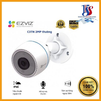 Camera Wifi EZVIZ C3TN 1080P là dòng camera dùng wifi của hãng ezviz, lắp đặt ngoài trời , chống nước IP67, tích hợp mic thu âm