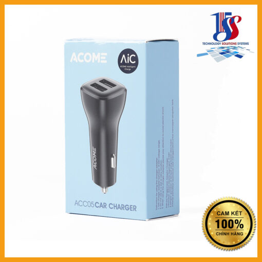 Tẩu Sạc Ô Tô ACOME ACC05 2 Cổng USB Hỗ Trợ Sạc Nhanh Tương Thích Với Nhiều Thiêt Bị