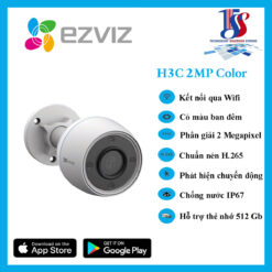 Camera WiFi ngoài trời EZVIZ H3C 2MP Color, ống kính cố định, có màu